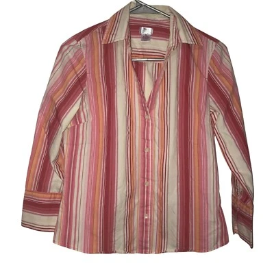 Bass Womens Striped Button-Up Shirt S - Image 1 of 4