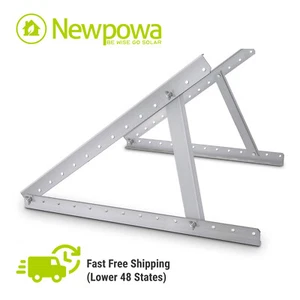 Newpowa Solar Panel Adjustable 0°-90° Tilt Mount Bracket for RV Trailer Roof - Picture 1 of 23