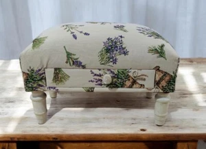 Lavender Fabric Tapestry Ottoman Footstool With Drawer Lounge Padded Footstool - Picture 1 of 6