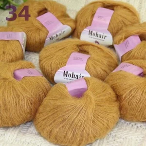 Sale New 8BallsX25g Luxury Soft Mohair Warm Wrap Shawl Hand Knit Crochet Yarn 34 - Picture 1 of 23