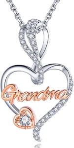 Mothers Day Gifts for Women, Sterling Silver Mom Nana Grandma Necklace, Birthday - Picture 1 of 11