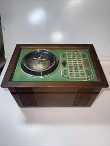 RETRO EAGLEPORT JAPAN ROULETTE DECANTER BOX BAR SWT I. WOODEN BOX RARE (121a) - Picture 1 of 9