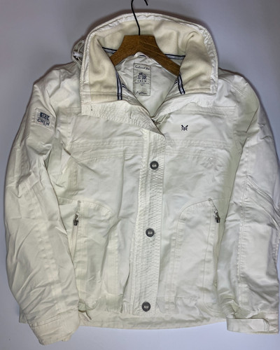 OFF WHITE Giacca Crew Clothing Company 93 Atlantic Challenge taglia 18 donna cappotto bianco sporco