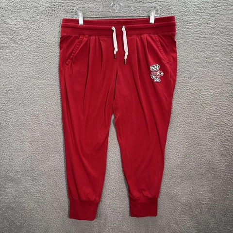 Wisconsin Badgers Joggers Womens Large Red Bucky Badger NCAA Sports UW Madison Cover
