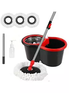 61" Stainless Steel Extended Handle 360° Spinning Mop Bucket System 3 Mop Heads - Picture 1 of 12