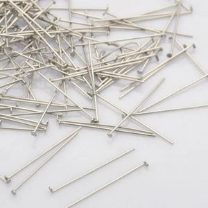 LOT OF 160 FLATHEAD NAIL RODS 50 x 0.6mm STAINLESS STEEL earrings - Picture 1 of 1