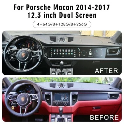 Radio estéreo para automóvil Android Carplay de 12,3"" navegación GPS 64 GB para Porsche Macan 2014-2017 Foto 1 de 4