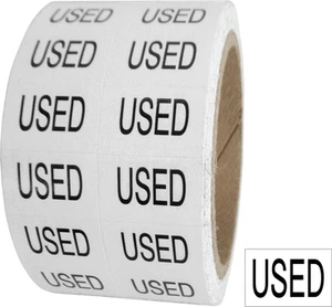 USED Labels Roll .75"x.5" - Store Use Stickers CD DVD Blu Ray Games Comics Media - Picture 1 of 1