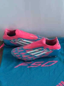 ADIDAS F50 ELITE LACELESS FIRM GROUND SOCCER BOOTS CLEATS BLUE/PINK IE8603 US 8 - Picture 1 of 8