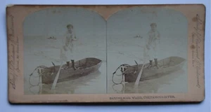 Daring Miss Ward, The Famous Diver. Stereoview Card Underwood 1889. - Picture 1 of 2