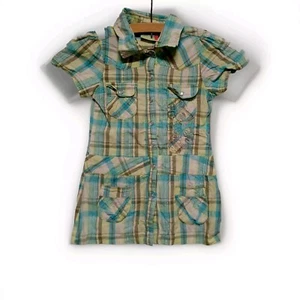 Süßes Mädchen Kleid Gr. 104 Topolino Blusenkleid kariert - D2 kurzarm - Bild 1 von 9