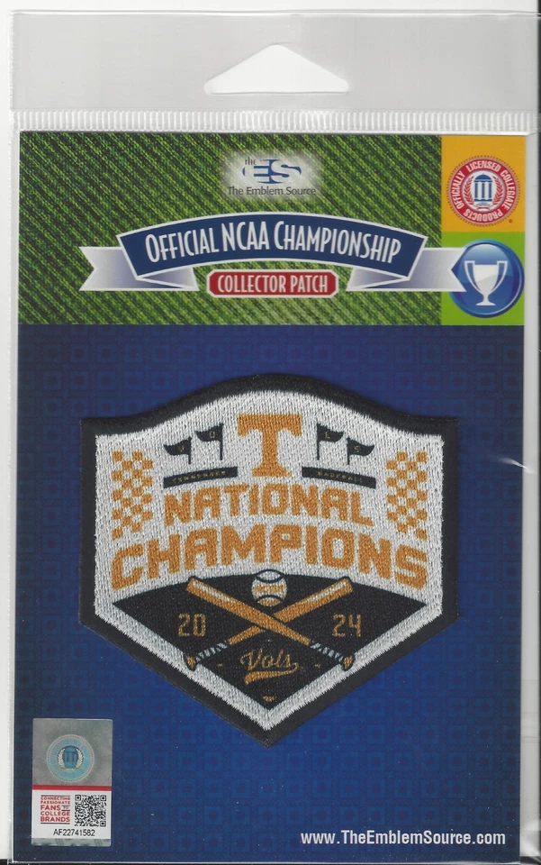 Parche Campeones de la Serie Mundial de Béisbol Universitario de Tennessee 2024 Hierro Campeón Oficial Foto 1 de 1