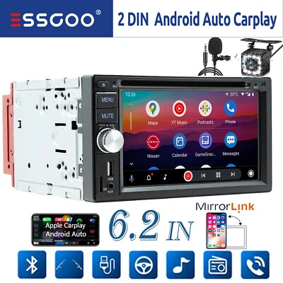 2 DIN Autoradio Carplay Android Auto Mit Kamera MIK CD DVD FM RDS 3USB Bluetooth - Bild 1 von 4