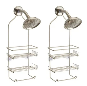 Shower Caddy 21-1/4" H x 4-1/2" W x 9" L Satin Silver, Design 58694 Milo (2-PK) - Picture 1 of 4