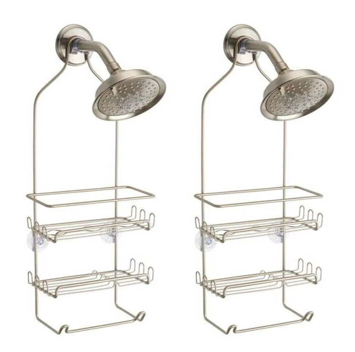 Shower Caddy 21-1/4" H x 4-1/2" W x 9" L Satin Silver, Design 58694 Milo (2-PK) - Image 1 of 4
