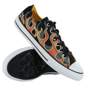 Chuck Taylor All Star Converse Chuck Taylor Youth Low Top Black/Cherry - Picture 1 of 5