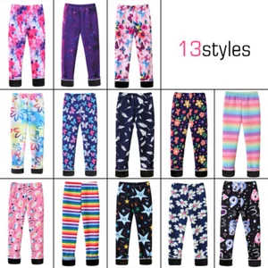 Winter Girl Kids Warm Leggings Children Thick Fleece Lined Pants Trouser Thermal - Picture 1 of 25