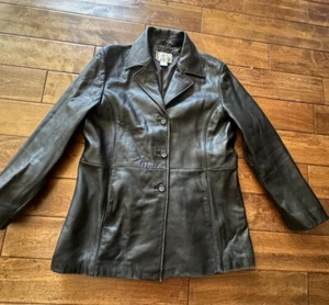 Lambskin Leather Y2K  Jacqueline Ferrar Jacket Real Black Lined Size L/XL Y2K - Picture 1 of 23