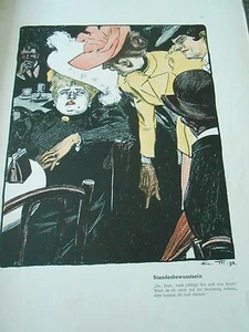 Standesbewusstsein Illustré Eduard Thöny Print Art 1901 - Picture 1 of 1