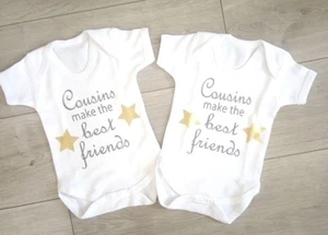 Cousine Baby Westen, Neugeborene Cousins, passende Outfits, Best Friends Strampler - Bild 1 von 1