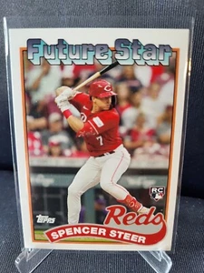 Spencer Steer 2023 Topps TBT #104 🔥 RC 1989 Future 🔥 Throwback Thursday Reds - Picture 1 of 2