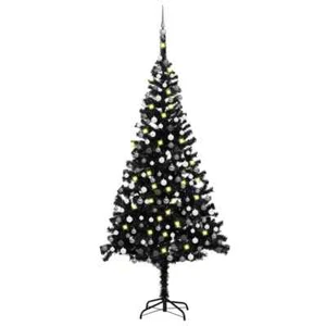 NNEVL Artificial Christmas Tree with LEDs&Ball Set Black 240 cm PVC - Picture 1 of 10