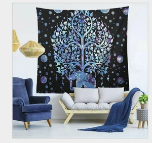 Cotton Gypsy Indian Handmade Vintage Yoga Mat Mandala Meditation Tapestry - Picture 1 of 8