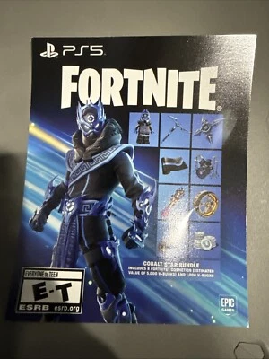 PS5 Эксклюзивный Код Fortnite Кобальтовая Звезда Комплект с 1000 V-Bucks (НЕЦАРАПАННЫЙ) НОВЫЙ - Изображение 1 из 4