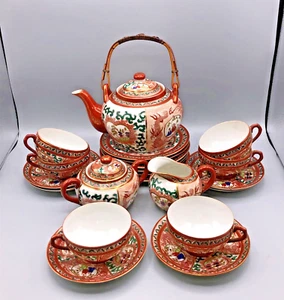 21Tlg. Teeservice 6 Person Maruku China Japan Lithopanie Stempel Marke - Bild 1 von 21