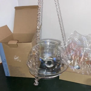 Terrarium Partylite Hanging Air Plant Votive Holder Glass Orb Planter 3 Piece - Picture 1 of 7