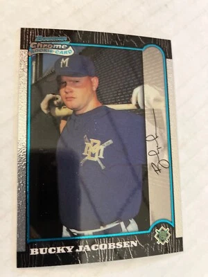 Milwaukee brewers born riverton WYOMING Bucky Jacobsen rooki baseball card cscan - Image 1 of 2