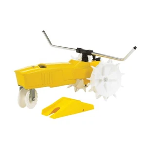 Nelson Rain Train 13,500 Square Feet Cast Iron Lawn Traveling Sprinkler, Yellow - Picture 1 of 1