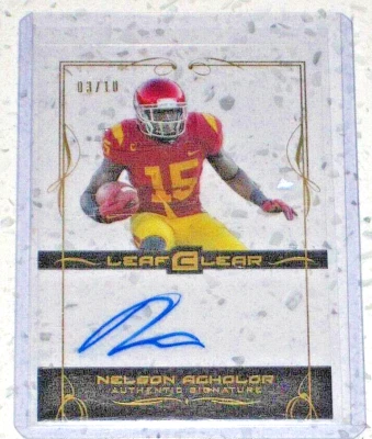 2015 Leaf Clear Nelson Agholor Auto Gold #3/10 Rookie Autograph Raiders Mint RC - Image 1 of 2