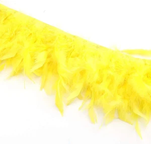 Pack of 2 Yards Natural Dyed Turkey Flakes Feathers 4~6Inch Fringe Trim DIY Dres - Picture 1 of 2