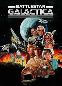 Battlestar Galactica 2" x 3" Kühlschrankmagnet Vintage Kunst - Bild 1 von 3