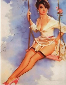 POSTCARD / ARTIST / WILLIS / #0022 / SWINGING / 4 1/4" X 5 1/2" - Picture 1 of 1