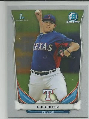 Luis Ortiz Texas Rangers 2014 Bowman Chrome Draft Card - Image 1 of 2