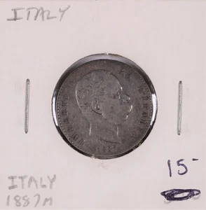 1887 ITALY 1 Lire Silver Coin #1 - Picture 1 of 2