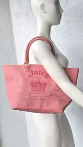 Borsa vintage Y2K Juicy Couture Jelly tote bag corona di gomma/borsa da spiaggia rosa difetti - Foto 1 di 12