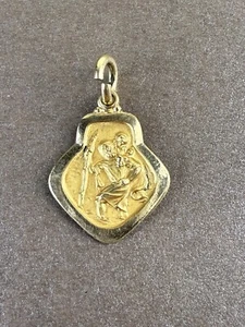 1/20 12K Gelbgold Filled St Christophorus Anhänger Charm Vintage - Bild 1 von 4