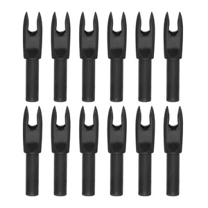 12 Pack Archery Arrows Nocks 4.2mm Plastic Insert Arrow Nock Black - Picture 1 of 7
