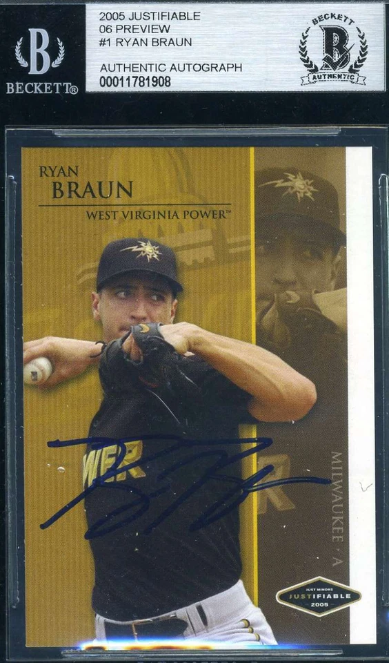 Ryan Braun 2005 Minors Rookie BAS Beckett Coa Autograph Authentic Hand Signed - Image 1 of 1