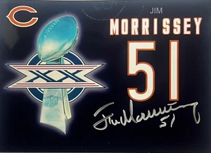 Foto personalizada firmada por Jim Morrissey de los Chicago Bears 5x7 del Super Bowl XX certificado de autenticidad CSL - Imagen 1 de 1