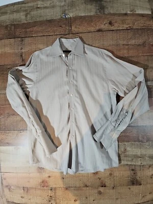 Sean John Men's Dress Shirt Size 34/35, 16 Regular Fit  Beige/Tan - Image 1 of 4