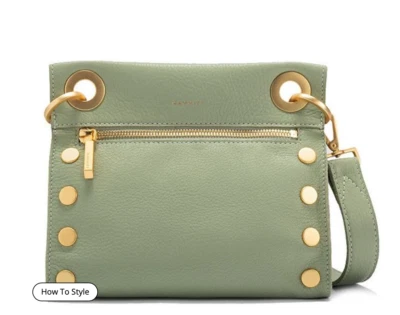 NWT Hammitt Tony Small Gold Tone Grommet Studded Leather Crossbody Bag - Image 1 of 4