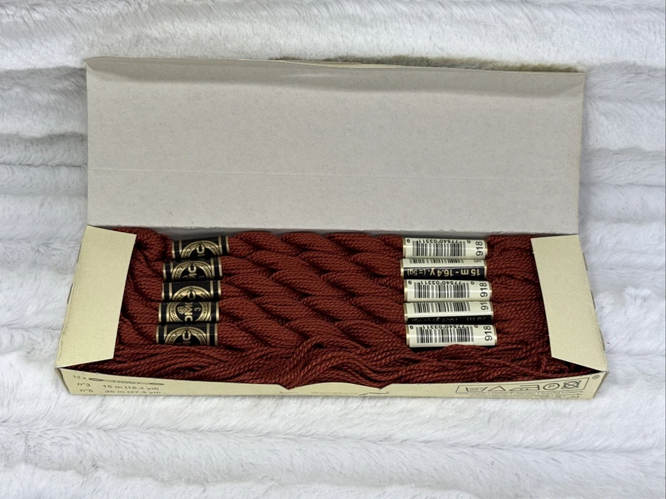 DMC Coton Perle Embroidery  #918 3 M 100% cotton box Of 12 skeins NEW - Image 1 of 4