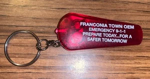 Franconia NH Emergency Whistle Keychain With Red Light - Picture 1 of 5