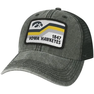 Men's Black Iowa Hawkeyes Sun & Bars Dashboard Trucker Snapback Hat - Picture 1 of 4