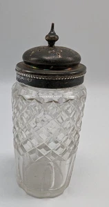 Georgisches Sterlingsilber Deckelglas Kruzifix Flasche EINIGE UNVOLLKOMMENHEITEN AM GLAS - Bild 1 von 15
