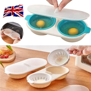 Egg Cooker Boiler Double Cup Poacher Simple Egg Cookware Steamer Maker Microwave - Picture 1 of 18
